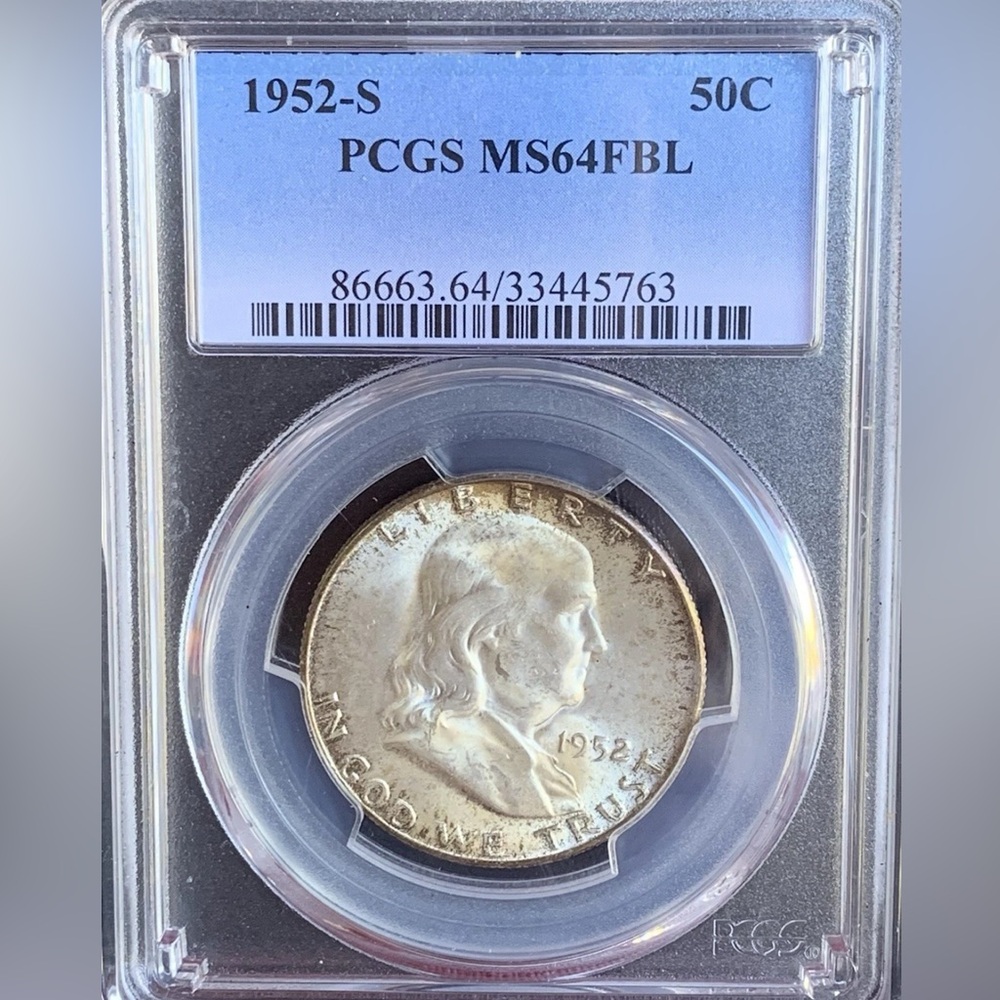 1952 S Franklin Half Dollar PCGS MS64 FBL